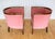 Antique Art Nouveau Edwardian Barrel Back Tub Armchairs in Mahogany and Pink Upholstery, 1910, Set of 2 For Sale - Image 10 of 18