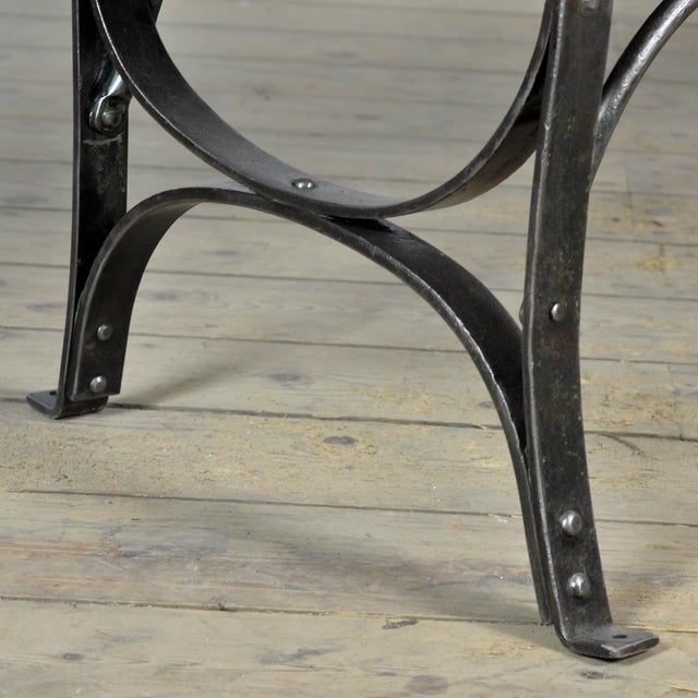 Riveted Iron Park Bench, 1920s For Sale - Image 10 of 13