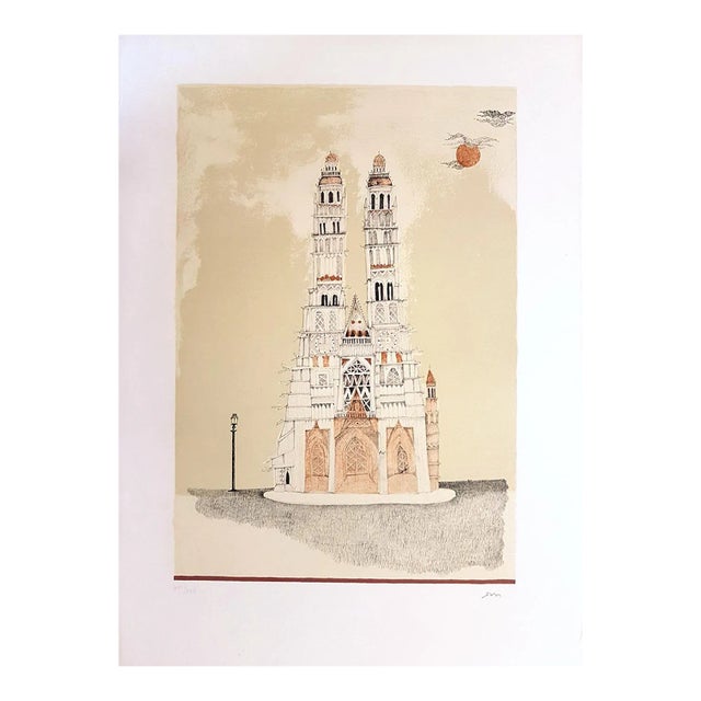 Cathedral of Dignes - Original Lithograph by Ossi Czinner - 1970s 1970s For Sale