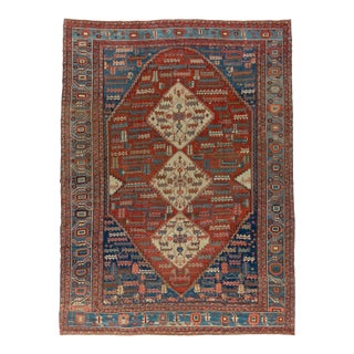 Early 20th Century Rustic Persian Bakshaish Tribal Room Size Rug For Sale