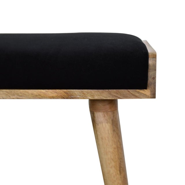 Combining plush texture and clean structure, this stool features a velvet cushion set within a solid wood tray frame....