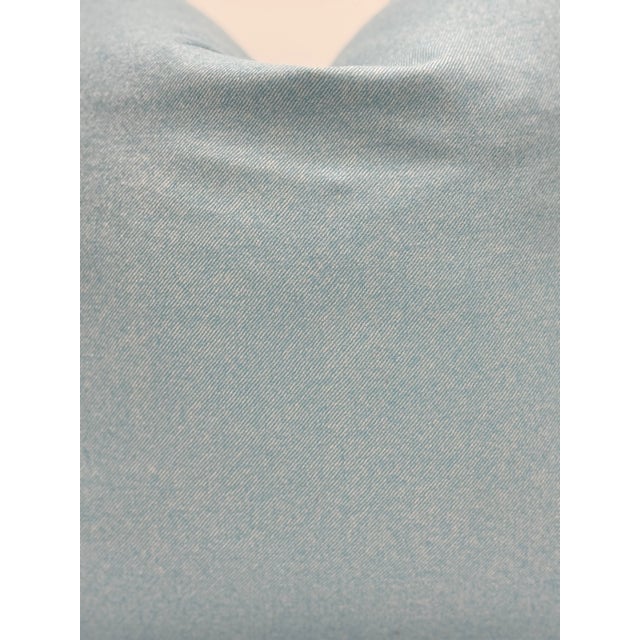 Sky Blue Chambray Decorative Throw Pillow Cover For Sale - Image 8 of 8