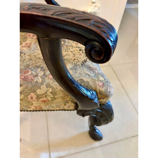 Antique Victorian Carved Mahogany Chippendale Style Ribbon Back Desk Chair, 1860 For Sale - Image 4 of 16