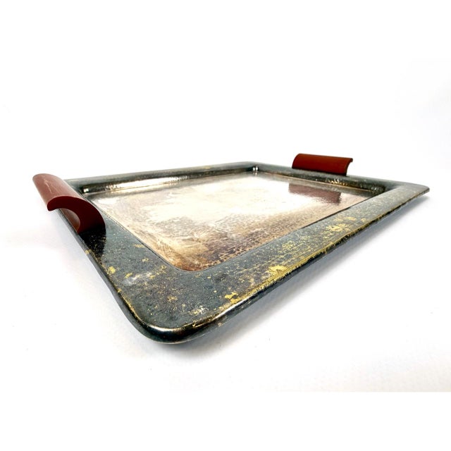 Art Deco Silver Plated Serving Tray with Bakelite Handle from František Bibus & Son, 1930s For Sale - Image 4 of 12