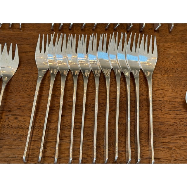 Mid-Century Modern Mid 20th Century “Vision” Sterling Silver Flatware by Ronald Hayes Pearson - 60 Piece For Sale - Image 3 of 9