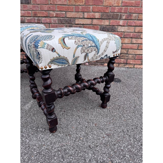 Newly Upholstered English Benches For Sale - Image 4 of 7