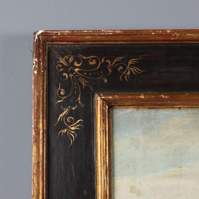 Central European School Artist, Bucolic Landscape with Figures and Animals, 19th Century, Oil Painting on Canvas, Framed For Sale - Image 9 of 12