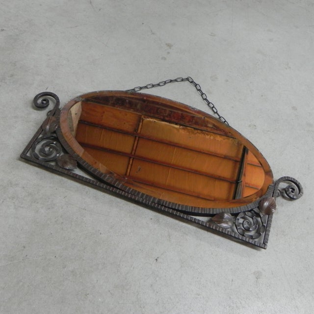 Art Deco Mirror in Steel Frame, 1930s For Sale - Image 6 of 12