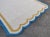 Handmade Cotton Vegetable Dyed Scalloped Edge Rug Light Yellow With Yellow and Teal Blue Border - 9'x12' For Sale - Image 6 of 11