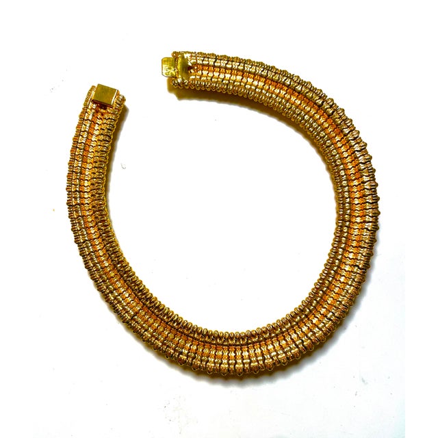 Vintage Ciner Gold Plated Caviar Collar Necklace For Sale - Image 9 of 11