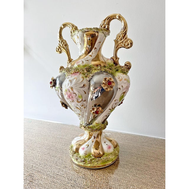 Mid 19th Century Mid-20th Century Italian Rococo Revival Porcelain Vase For Sale - Image 5 of 6