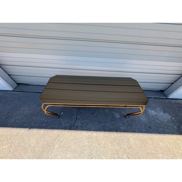 1950s French Gilt Iron and Mirrored Cocktail Table For Sale In Houston - Image 6 of 12