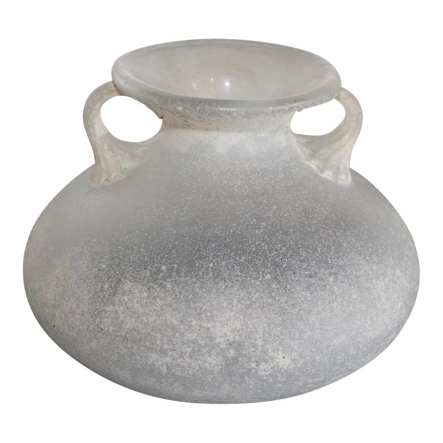 Signed Seguso Scavo Corroso Vase With Handles For Sale