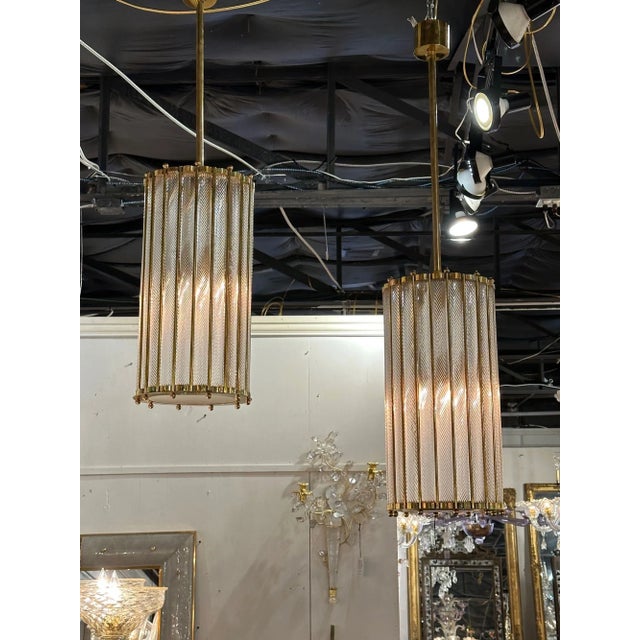 Modern Murano Twist Glass Lantern For Sale - Image 3 of 9