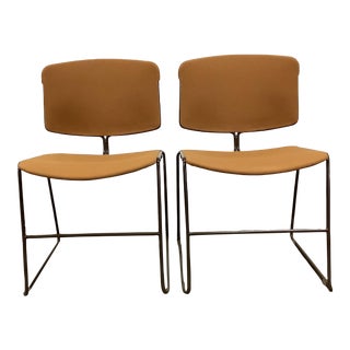 1980s Vintage Max Stacker Steelcase Chairs in Amber - a Pair. For Sale