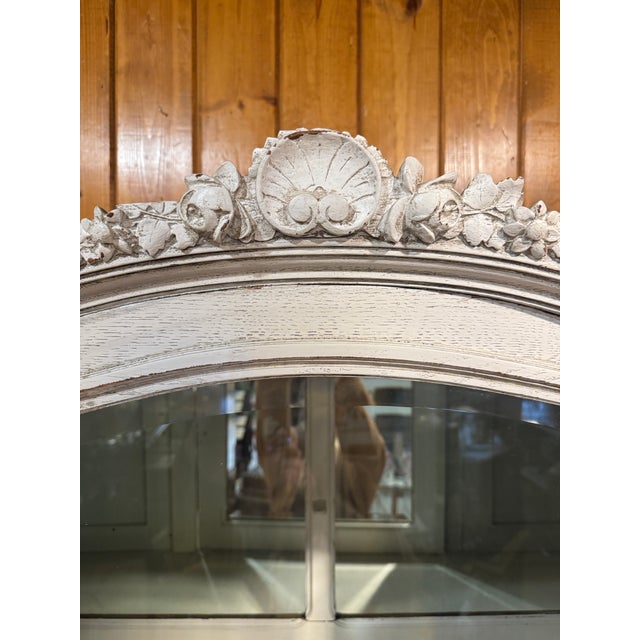 Glass Antique French Country Sideboard and Marble Countertop Top For Sale - Image 7 of 10