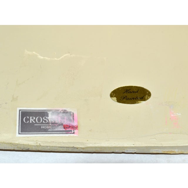 1980s Boho Chic Hand Painted Terrazzo Mosaic Cube Taupe Green Ceramic Tissue Box For Sale - Image 11 of 12