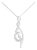 Espira 10K White Gold 1/10 cttw Diamond Swirl Pendant Necklace For Sale