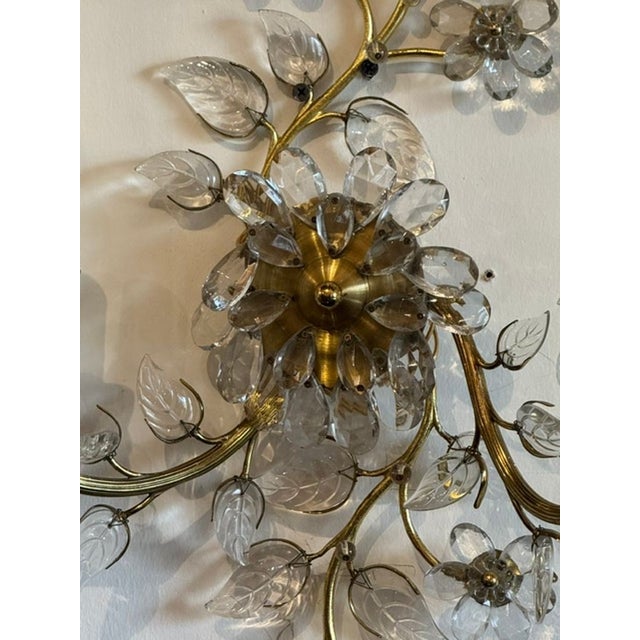 Pair of Vintage Italian Bagues Manner Sconces For Sale - Image 4 of 8