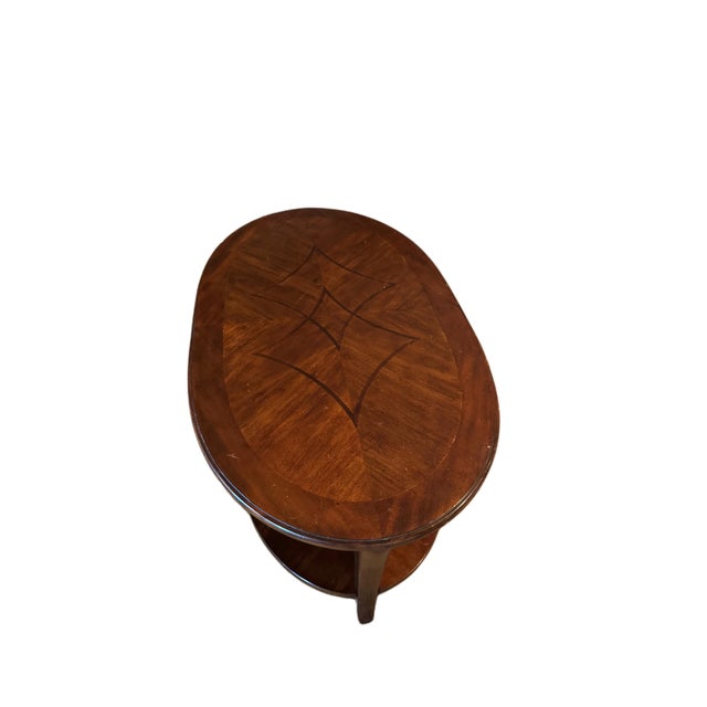 Set of 2 Solid Cherry Wood Tables With Walnut Inlays - One Coffee and One Console For Sale - Image 12 of 12