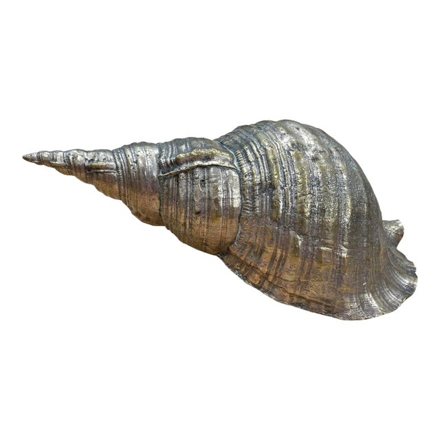 Vintage Large Brass Shell Planter/Objet For Sale