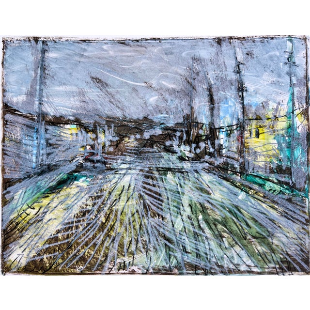 Abstract Expressionism Abstract Expressionist Rue De Paris Oil on Paper - Transfer Monotype by Heather Speck For Sale - Image 3 of 8