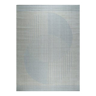 4x6 Majestic Chic Charcoal Geometric Modern Hand Knotted Wool Carpet Rug For Sale