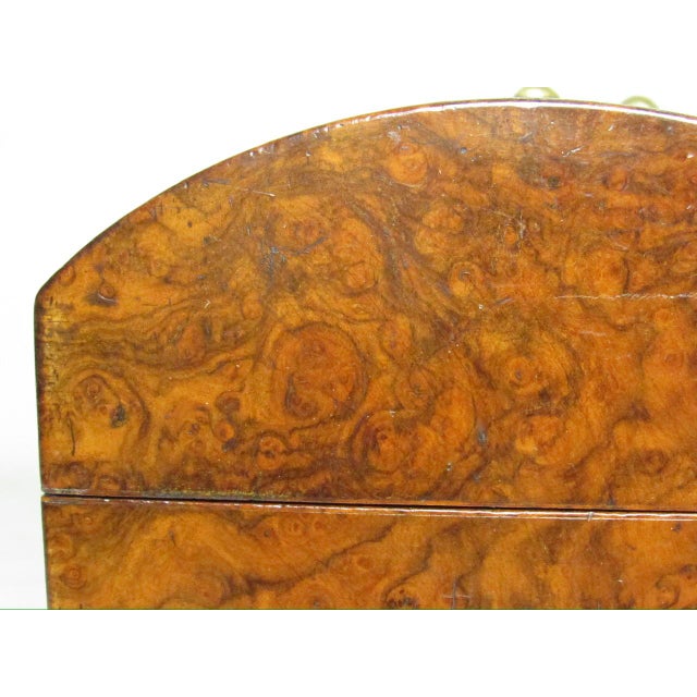 Antique English Burr Walnut Tea Caddy, c.1850 For Sale - Image 13 of 18