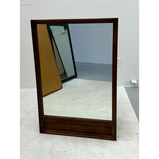 Vintage Mid Century Modern wood wall Mirror Dimensions. 30 1/2 W ; 44 H