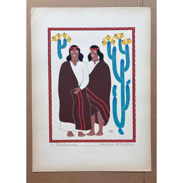 Up for sale is this gorgeous silkscreen print by Carlos Mérida, from Trajes Regionales Mexico, a limited portfolio...
