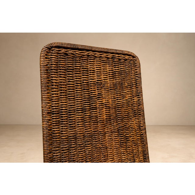Brazilian Modern Pair of Chairs in Iron & Wicker by Carlo Hauner, Brazil, 1950s For Sale - Image 14 of 18