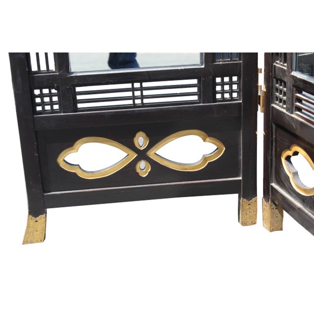 Japanese 19th Century Japanese Meiji Period Mirrored Screen For Sale - Image 3 of 11