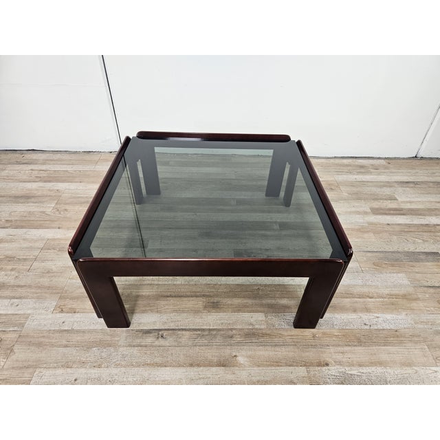 1960s Coffee Table with Smoked Glass attributed to Afra and Tobia Scarpa for Cassina, 1960s For Sale - Image 5 of 18