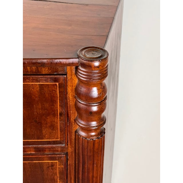 Brown Antique Sheraton Mahogany Bowfront Chest C. Early 19th Century For Sale - Image 8 of 15