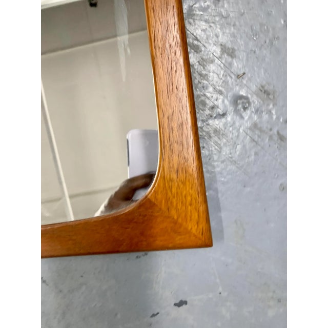 Mid-Century Modern Vintage Danish Teak Hanging Wall Mirror by Aarhus Glasimport & Glassliberi For Sale - Image 3 of 8