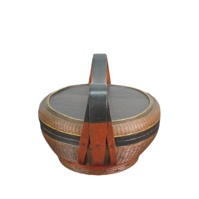 Asian Bamboo Basket For Sale - Image 3 of 9
