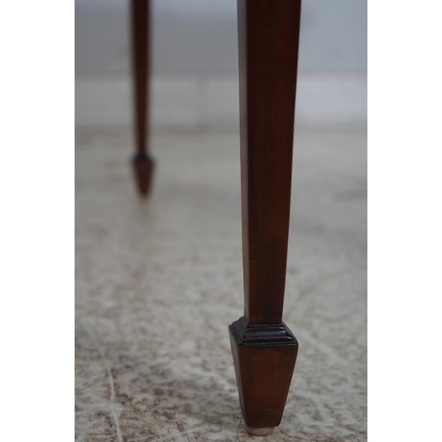 Pair Banded Mahogany Dropleaf Pembroke Lamp Tables For Sale - Image 10 of 18