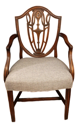 C. 1790 English Hepplewhite Design Shield Back Arm Chair