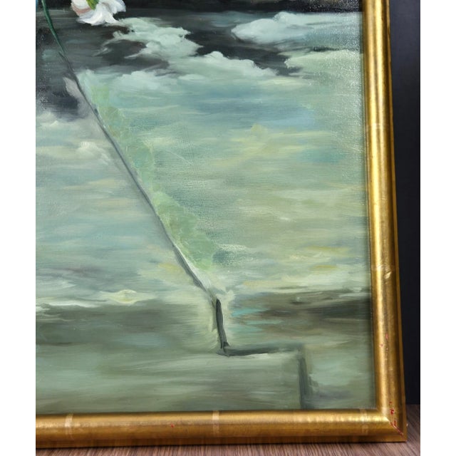 1960s Chelsea House Floral Still Life Oil Painting After Renoir For Sale - Image 10 of 17