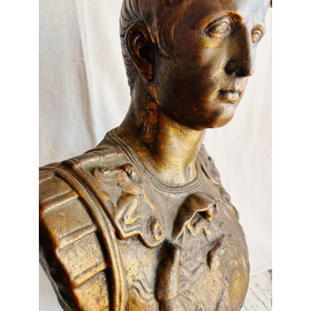 Gold 1970s Bust of Cesar Augustus For Sale - Image 8 of 13