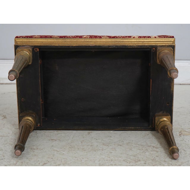 Pair of Red & Gold French Louis XVI Ottomans Footstools For Sale - Image 9 of 9