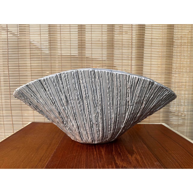 Modern Large Early 21st Century Textured Ceramic Bowl/Centerpiece by Abigails Italy. For Sale - Image 3 of 13