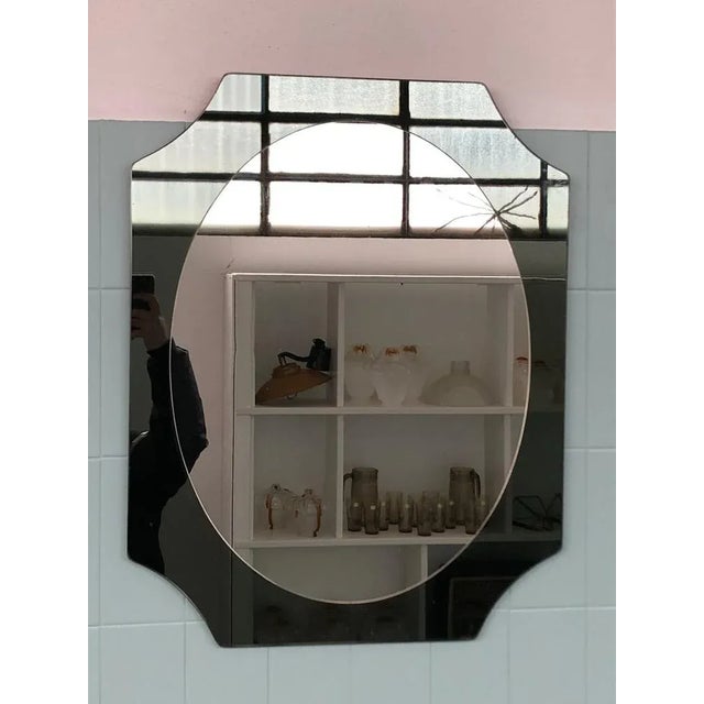 Glass Mirror Frame in Smoke attributed to Antonio Lupi for Cristal Luxor, 1970s For Sale - Image 7 of 7