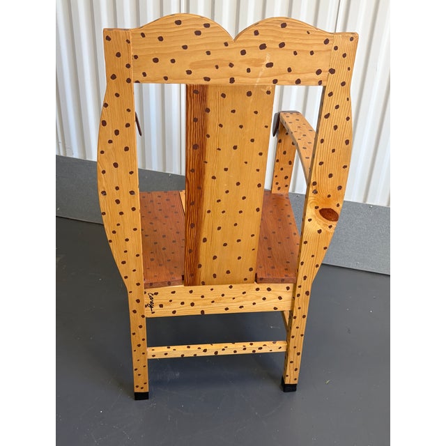 Neo-Folk Art Hand Painted Pine Dog Chair by Craig Carey For Sale - Image 11 of 12