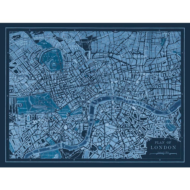 A blueprint version of an interesting and decorative map of London in 1899. The firm of W & A.K Johnston, one of the major...