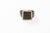 Metal Byzantine Bronze Ring W 21k Square Accent, Size 8 For Sale - Image 7 of 12