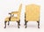 Yellow Pair of Late George II Mahogany Golden Silk Brocade Upholstered Armchairs For Sale - Image 8 of 8