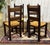 Textile Vintage Mahogany Chairs with Straw Seats, 1970s, Set of 4 For Sale - Image 7 of 9