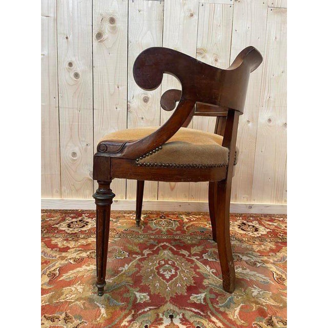 Louis XVI Napoleon III Style Office Chair For Sale - Image 3 of 8