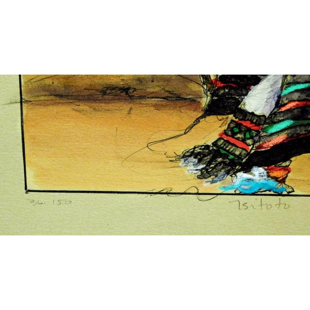 Larry Fodor "Tsitoto" 1987 Hand Signed Southwestern Art Lithograph For Sale - Image 4 of 6